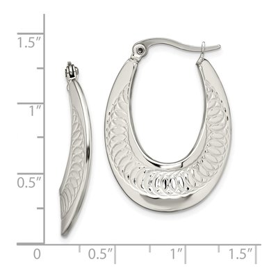 Stainless Steel Swirl Hoop Earrings – view 6