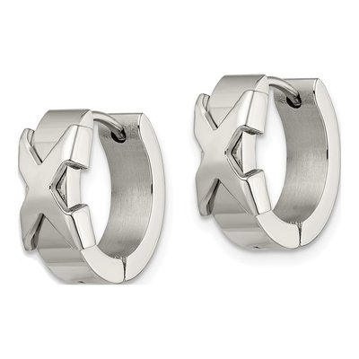 Stainless Steel Huggie Hoop Earrings – view 4