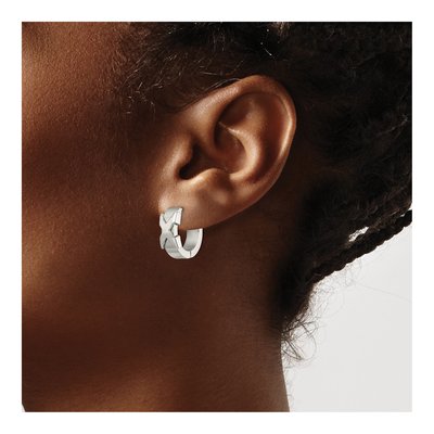 Stainless Steel Huggie Hoop Earrings – view 5