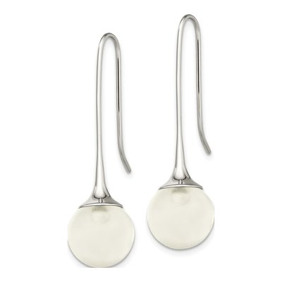 Stainless Steel Glass Ball Shepherd Hook Dangle Earrings – view 4