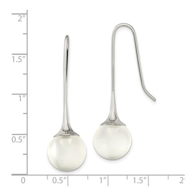 Stainless Steel Glass Ball Shepherd Hook Dangle Earrings – view 6