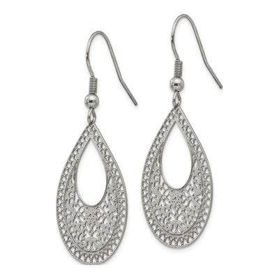 Stainless Steel Cut-Out Dangle Earrings – view 4