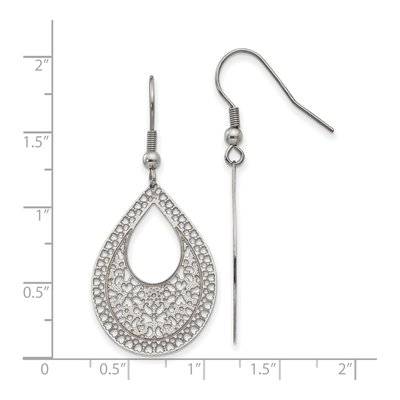 Stainless Steel Cut-Out Dangle Earrings – view 6