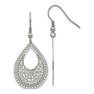 Stainless Steel Cut-Out Dangle Earrings