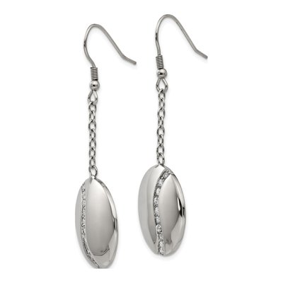 Stainless Steel CZ Dangle Earrings – view 4