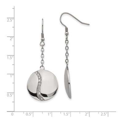 Stainless Steel CZ Dangle Earrings – view 6