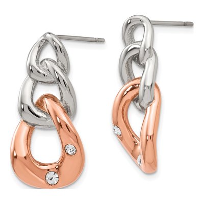 Stainless Steel Crystal Dangle Earrings – view 4