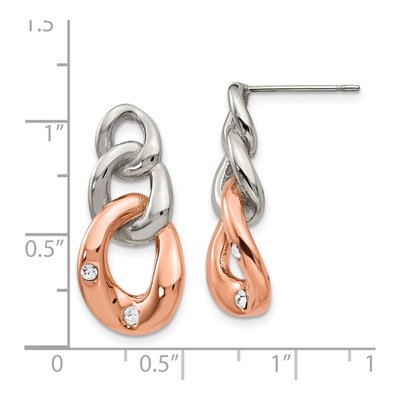 Stainless Steel Crystal Dangle Earrings – view 6