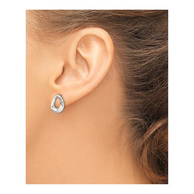 Stainless Steel Crystal Teardrop Stud Earrings – view 5