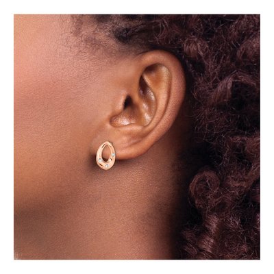 Stainless Steel Crystal IP Teardrop Stud Earrings – view 5