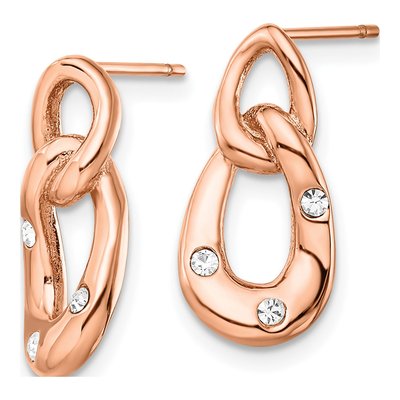 Stainless Steel Crystal Dangle Earrings – view 4