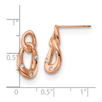 Stainless Steel Crystal Dangle Earrings – view 6
