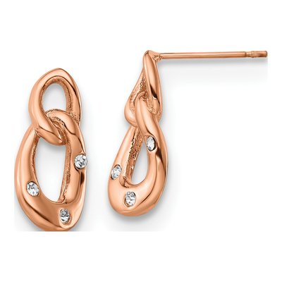 Stainless Steel Crystal Dangle Earrings