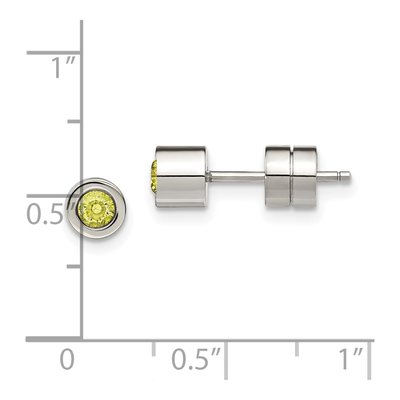 Stainless Steel CZ August Birthstone Stud Earrings – view 6