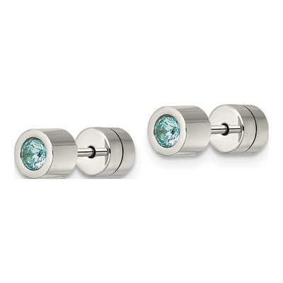 Stainless Steel CZ Stud Earrings – view 4
