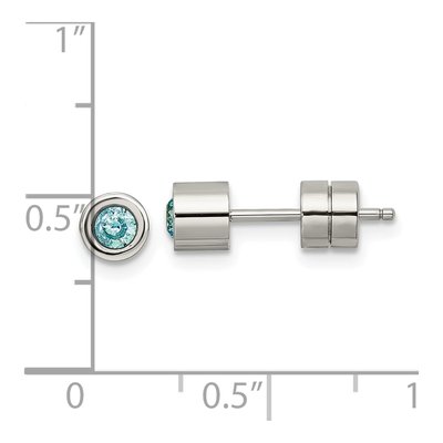Stainless Steel CZ Stud Earrings – view 6