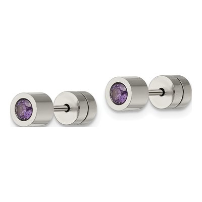 Stainless Steel CZ Stud Earrings – view 4