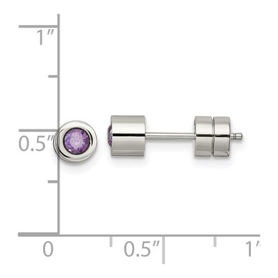 Stainless Steel CZ Stud Earrings – view 6