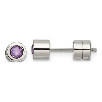 Stainless Steel CZ Stud Earrings