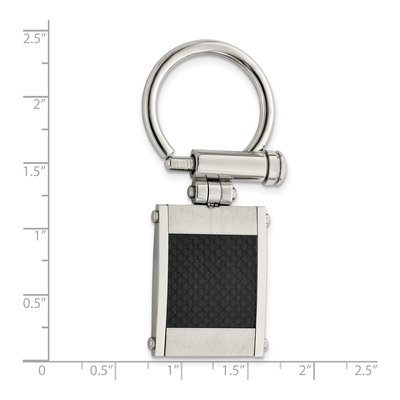 Stainless Steel Black Carbon Fiber Key Ring – view 6