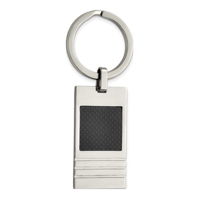 Stainless Steel Black Carbon Fiber Key Ring