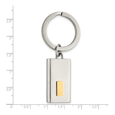Stainless Steel Gold-Tone Key Ring – view 6