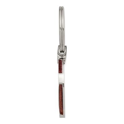 Stainless Steel Wood Inlay Key Ring – view 5