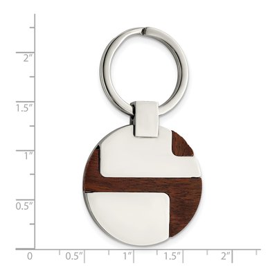 Stainless Steel Wood Inlay Key Ring – view 6