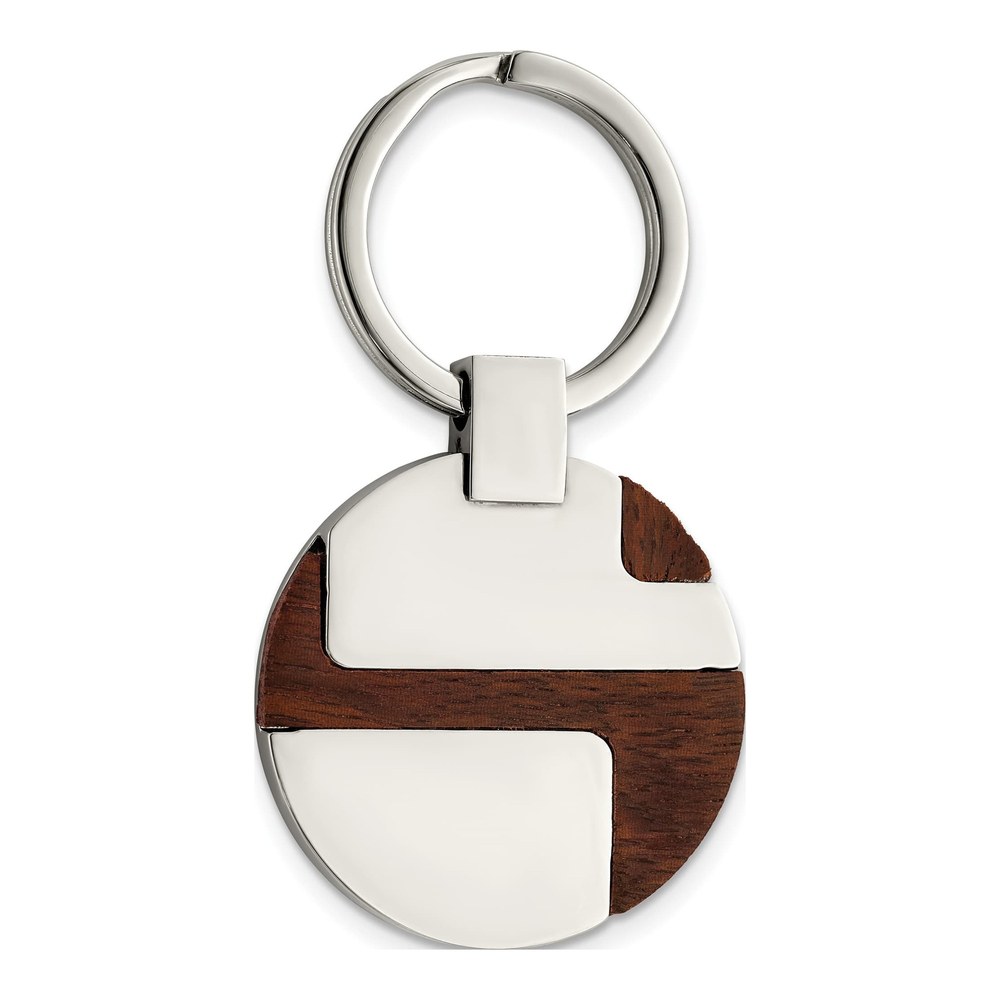 Stainless Steel Wood Inlay Key Ring