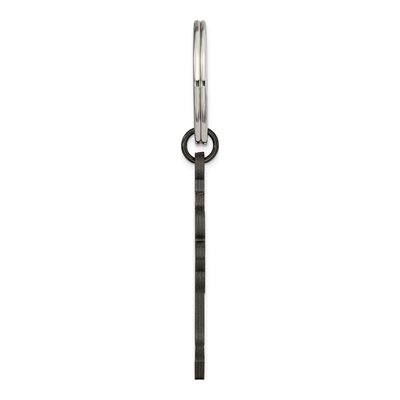 Stainless Steel Black IP Cross Key Ring – view 5