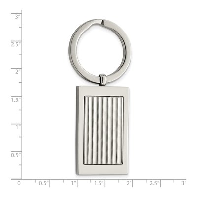 Men's Stainless Steel Textured Key Ring – view 6