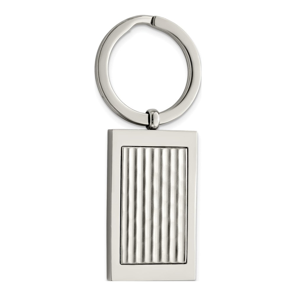Men's Stainless Steel Textured Key Ring