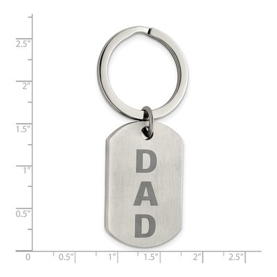 Stainless Steel Brushed Dad Key Ring – view 6
