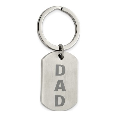 Stainless Steel Brushed Dad Key Ring