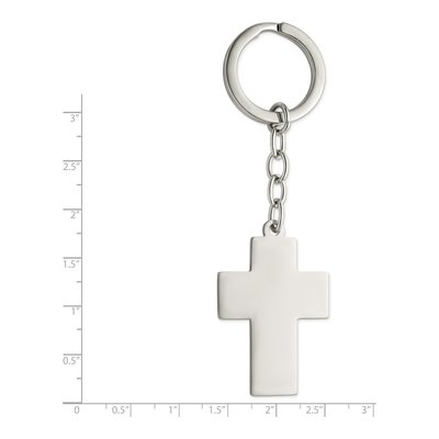 Stainless Steel Cross Key Ring – view 5