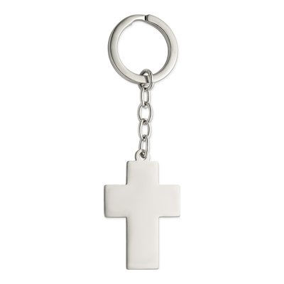 Stainless Steel Cross Key Ring