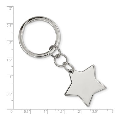 Stainless Steel Polished Star Key Ring – view 3