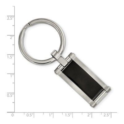 Stainless Steel Black Acrylic Key Ring – view 3