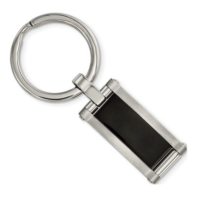 Stainless Steel Black Acrylic Key Ring