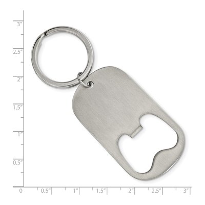 Stainless Steel Chisel Brushed Functional Bottle Opener Key Ring – view 4