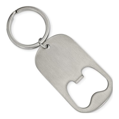 Stainless Steel Chisel Brushed Functional Bottle Opener Key Ring