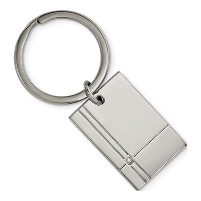 Stainless Steel CZ Key Ring