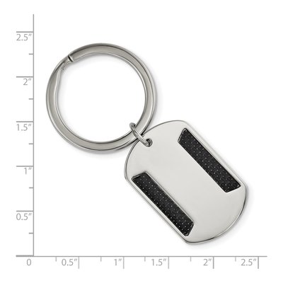Stainless Steel Black Carbon Fiber Key Ring – view 4