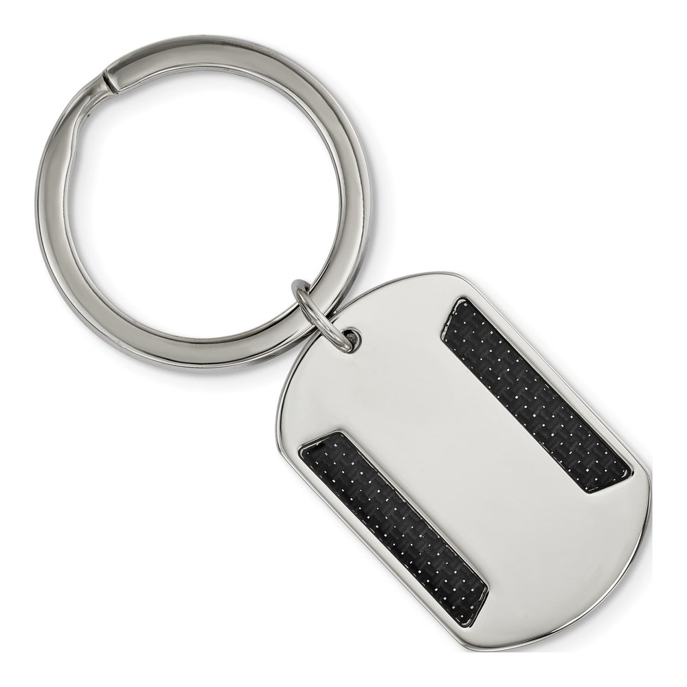 Stainless Steel Black Carbon Fiber Key Ring