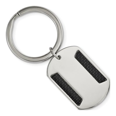 Stainless Steel Black Carbon Fiber Key Ring