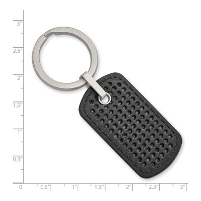 Stainless Steel & Leather Key Ring – view 2