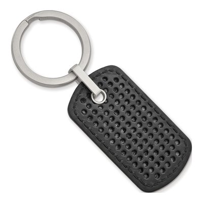 Stainless Steel & Leather Key Ring