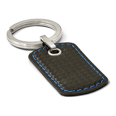 Men's Stainless Steel Leather Stitched Key Ring – view 3