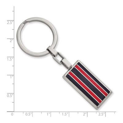 Stainless Steel Black & Red Key Ring – view 2