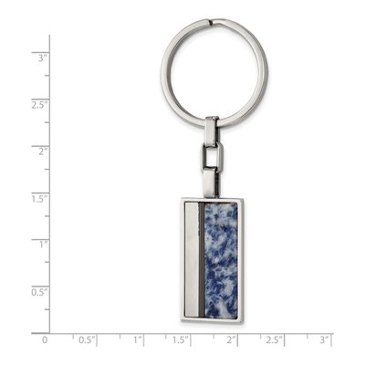 Men's Stainless Steel Black IP Key Ring – view 2